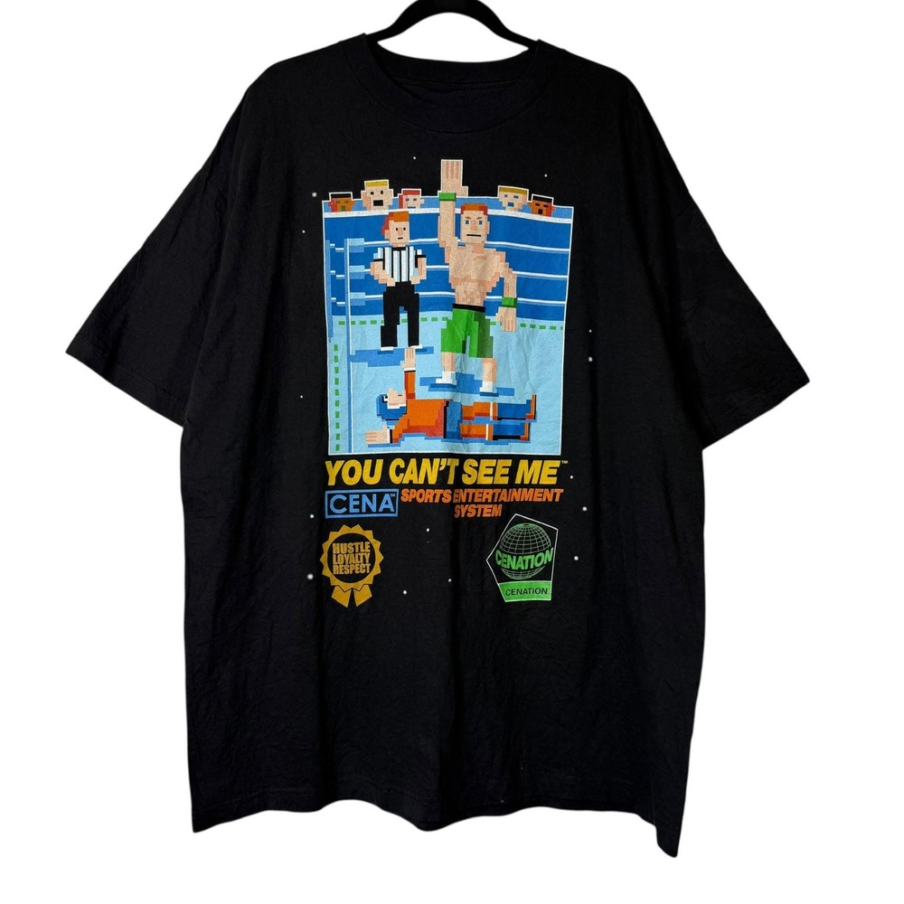 2007 John Cena WWE 8-Bit Video Game T Shirt Adult 2XL Nintendo Style Vintage
